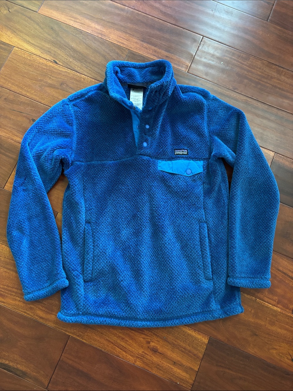Patagonia Retool Blue Quarter Snap Fleece Pullover Size Large 12